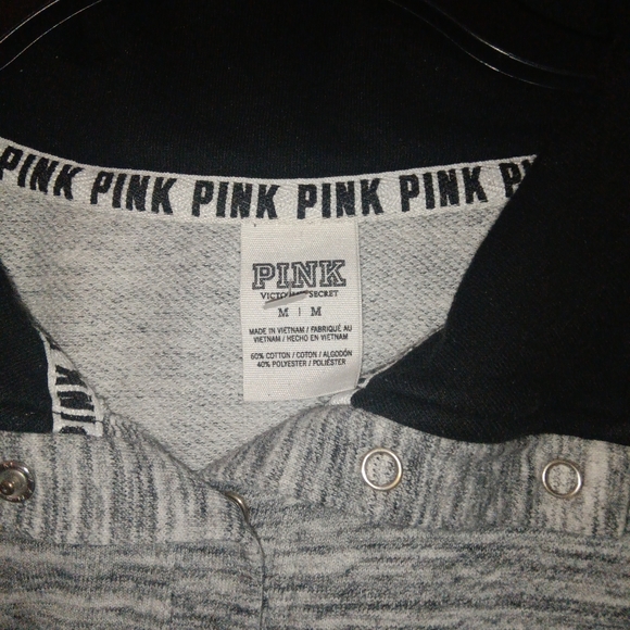 Victoria Secret PINK Grey Quarter Zip RETRO - Picture 4 of 7